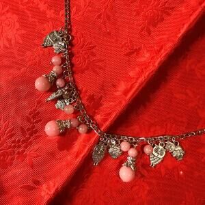New Old Stock Charm Bracelet Womens Silver Tone Owl Rhinestone Flower Charms